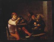 Adriaen Brouwer Smokers in an Inn. oil on canvas